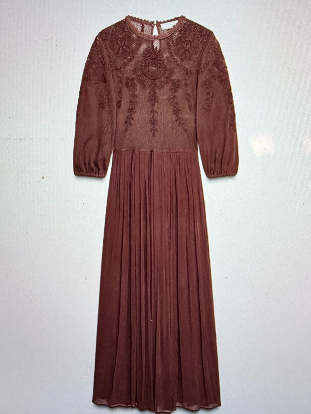 Zara ZW Collection Combination Dress in maroon NWT size medium